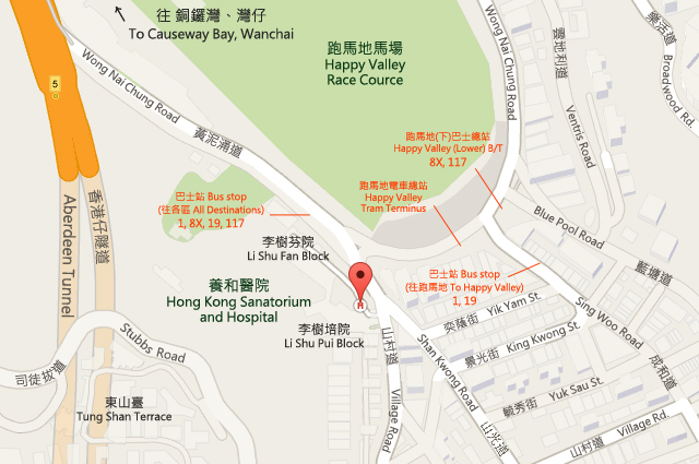 Hong Kong Sanatorium and Hospital Map